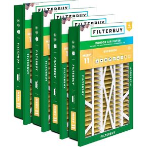 فلتر هواء Filterbuy 20x25x6 MERV 11 Allergen Defense (4 عبوات)، استبدال مرشحات هواء فرن HVAC AC المطوية لـ Aprilaire Space-Gard 201/2200 / 2250 (الحجم الفعلي: 19.75 × 24.25 × 6.00 بوصة) in Kuwait