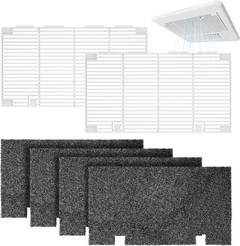 شبكة مكيف الهواء Kohree RV A/C، غطاء مكيف الهواء بفلتر RV AC، غطاء فتحة تهوية مكيف الهواء ثنائي الحزمة لـ Dometic 3104928.019، قطع غيار RV Camper - عبوتان مع 4 وسادة فلتر in Kuwait