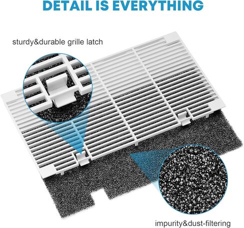 شبكة مكيف الهواء Kohree RV A/C، غطاء مكيف الهواء بفلتر RV AC، غطاء فتحة تهوية مكيف الهواء ثنائي الحزمة لـ Dometic 3104928.019، قطع غيار RV Camper - عبوتان مع 4 وسادة فلتر in Kuwait