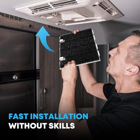 شبكة مكيف الهواء Kohree RV A/C، غطاء مكيف الهواء بفلتر RV AC، غطاء فتحة تهوية مكيف الهواء ثنائي الحزمة لـ Dometic 3104928.019، قطع غيار RV Camper - عبوتان مع 4 وسادة فلتر in Kuwait