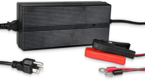 Renogy 12V 20A AC-to-DC شاحن بطارية محمول التوصيل والتشغيل مع مقاطع التمساح 12AWG لبطاريات فوسفات الليثيوم والحديد in Kuwait