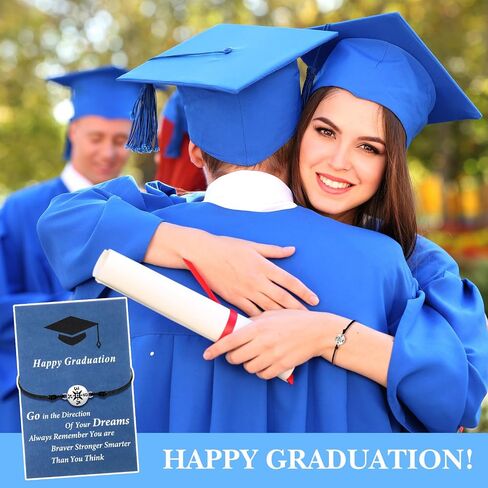 Ferreve 75 Pcs Graduation Bracelet Set 2024 Adjustable Compass Bracelets Graduation Cards Senior College High School Class Cheer Gifts for Classmates School Grad Gifts in Saudi Arabia