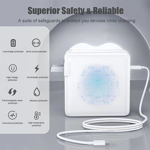 LSY 61W Charger,Compatible with MacBook Pro Charger, for Replacement MacBook Pro16, 15, 14, 13, MacBook 12inch,MacBook Air 13 Inch, iPad Pro and Other USB C Interface Charger Devices in Saudi Arabia