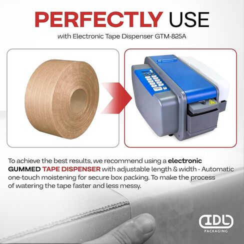 IDL Packaging - T-930-S Dispenser + 2 Rolls of Water-Activated (Gummed) Tape, Reservoir & Moister Brush in Kuwait