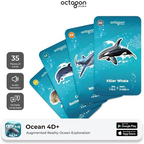 Octagon Studio Space 4D+ Augmented Reality Cards: 26 Space-Themed Cards, Companion App, VR Tour, 17 Languages in Saudi Arabia