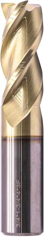 BestParts High Performance Solid Carbide End Mill for Aluminum - ZRN Coated, 37 Degree Helix, 3 Flute, HRC55, 3/16" Cutting and Shank Diameter, 5/8" Length of Cut, 2" Overall Length, Square End in Saudi Arabia