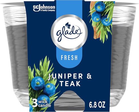 Glade Candle Yuzu & White Peach, Fresh Collection, Fragrance Candle Infused with Essential Oils, Air Freshener Candle, 3-Wick Candle, 6.8 Oz in Saudi Arabia