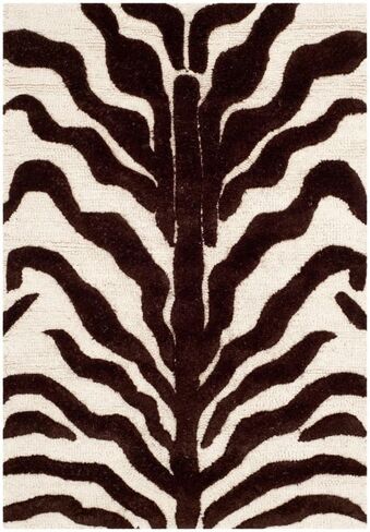 SAFAVIEH Cambridge Collection Accent Rug - 2' x 3', Ivory & Dark Grey, Handmade Animal Print Wool, Ideal for High Traffic Areas in Entryway, Living Room, Bedroom (CAM709A) in Saudi Arabia
