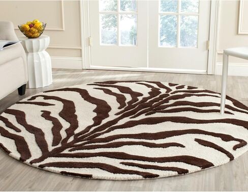 SAFAVIEH Cambridge Collection Accent Rug - 2' x 3', Ivory & Dark Grey, Handmade Animal Print Wool, Ideal for High Traffic Areas in Entryway, Living Room, Bedroom (CAM709A) in Saudi Arabia