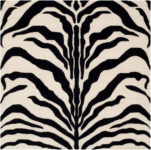SAFAVIEH Cambridge Collection Accent Rug - 2' x 3', Ivory & Dark Grey, Handmade Animal Print Wool, Ideal for High Traffic Areas in Entryway, Living Room, Bedroom (CAM709A) in Saudi Arabia