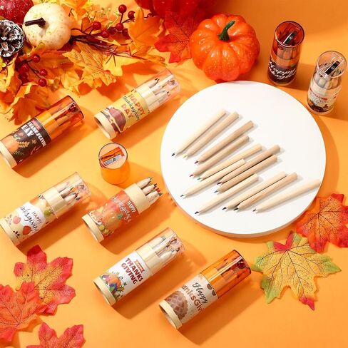 Fumete 15 Pack Halloween Colored Pencils with Sharpener Halloween Pencils Presharpened Coloring Pencils Halloween Themed Colored Pencil Set for Halloween Party Favors, 12 Count in Tube in Saudi Arabia