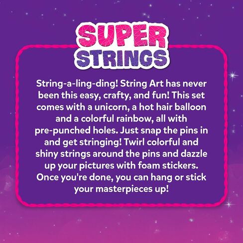 Skillmatics Art & Craft Activity - Super Strings Unicorn Magic, Mess-Free Art for Kids, Craft Kits & Supplies, DIY Creative Activity, Gifts for Girls & Boys Ages 6, 7, 8, 9, 10, 11, 12 in Kuwait