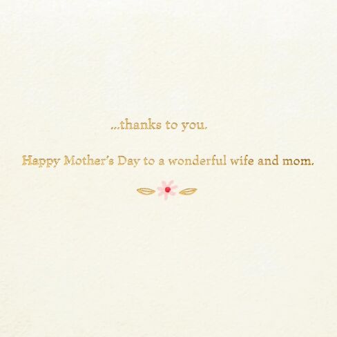 Hallmark Signature Mothers Day Card to Wife (Lucky Family) (799MBC1029) in Saudi Arabia