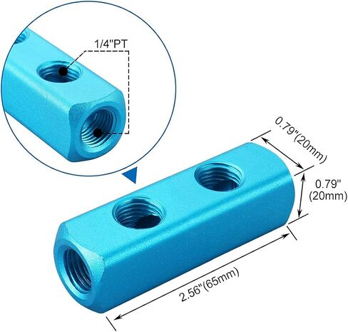 Baomain Manifold Block هوائي 9 طريقة 12 منفذ 1/4 "PT منافذ مترابطة توصيل سريع خرطوم هواء مضمن in Kuwait