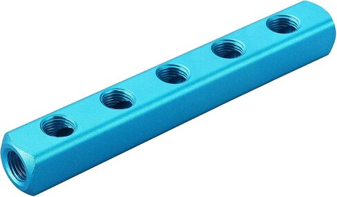Baomain Manifold Block هوائي 9 طريقة 12 منفذ 1/4 "PT منافذ مترابطة توصيل سريع خرطوم هواء مضمن in Kuwait