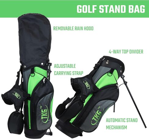 مجموعة نوادي الجولف الرياضية للشباب من TKG، مجموعة الجولف للأطفال تتضمن نوادي الجولف للأطفال، وحقيبة حامل الجولف، وغطاء المطر لحقيبة الجولف، والقفازات، والمناشف، والمحملات، وكرات الجولف، ونوادي الجولف الصغيرة للأولاد والبنات in Kuwait