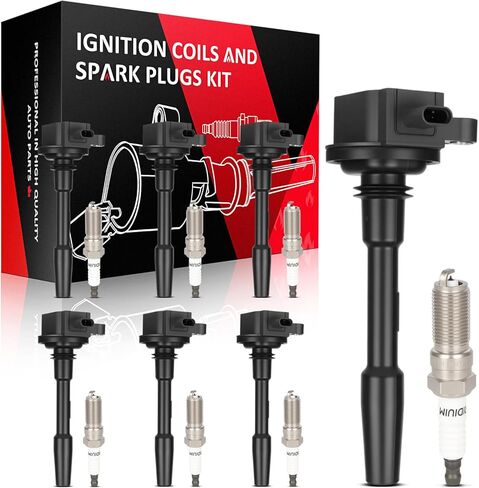 SCITOO 7 ignition coils + 7 iridium Spark Plugs with Ford F-150 2018-2021, Mustang 2018-2020 V8 5.0L for Cyl 1-2 4-8 UF835 in Kuwait