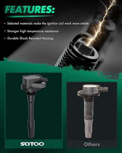 SCITOO 7 ignition coils + 7 iridium Spark Plugs with Ford F-150 2018-2021, Mustang 2018-2020 V8 5.0L for Cyl 1-2 4-8 UF835 in Kuwait