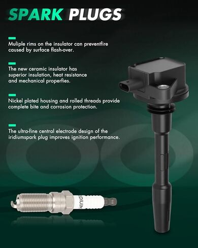 SCITOO 7 ignition coils + 7 iridium Spark Plugs with Ford F-150 2018-2021, Mustang 2018-2020 V8 5.0L for Cyl 1-2 4-8 UF835 in Kuwait