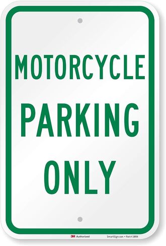 "Motorcycle Parking Only" Sign By SmartSign | 12" x 18" 3M High Intensity Grade Reflective Aluminum in Saudi Arabia