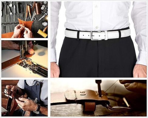 فستان KM Legend للرجال من الجلد الطبيعي - كلاسيكي وعصري للعمل وحزام كاجوال - - 48 US in Kuwait