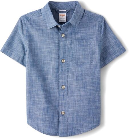 Gymboree,Boys,and Toddler Short Sleeve Button Up Dress Shirt,Blue Fish Multi,3T in Kuwait