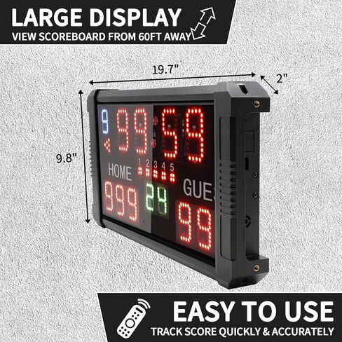 GAN XIN LED لوحة النتائج المحمولة على الطاولة احترافية 14/24 ثانية لوحة النتائج الرقمية الإلكترونية لكرة السلة والبيسبول/كرة القدم/التنس in Kuwait