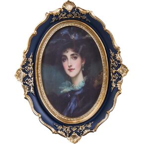 إطار صورة بيضاوي مقاس 5 × 7، إطار صورة من الراتنج مصنوع يدويًا ومزخرف على شكل زهرة بيضاء مع حامل وخطاف وحصيرة، لإطارات الصور على سطح الطاولة والجدار in Kuwait