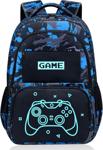School Backpack for Boys - Game Boys Backpack for Kids Children Teens Elementary Middle School - 17″ Gamer Bookbag Travel Back Pack for Age 6-18 in Kuwait