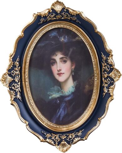 إطار صورة بيضاوي مقاس 5 × 7، إطار صورة من الراتنج مصنوع يدويًا ومزخرف على شكل زهرة بيضاء مع حامل وخطاف وحصيرة، لإطارات الصور على سطح الطاولة والجدار in Kuwait