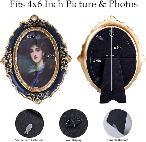 إطار صورة بيضاوي مقاس 5 × 7، إطار صورة من الراتنج مصنوع يدويًا ومزخرف على شكل زهرة بيضاء مع حامل وخطاف وحصيرة، لإطارات الصور على سطح الطاولة والجدار in Kuwait