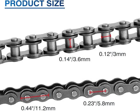 سلسلة دوارة Belleone 25 بطول 3 أقدام مع 10 وصلات توصيل وكسارة سلسلة، 25 سلسلة قيادة متوافقة مع دراجة صاروخية Razor 50cc MX500 MX650 SX500، مناسبة لسيارات Go Karts/الدراجات الصغيرة/الدراجات الترابية/الدراجات البخارية/ATV in Kuwait