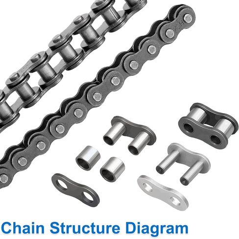 سلسلة دوارة Belleone 25 بطول 3 أقدام مع 10 وصلات توصيل وكسارة سلسلة، 25 سلسلة قيادة متوافقة مع دراجة صاروخية Razor 50cc MX500 MX650 SX500، مناسبة لسيارات Go Karts/الدراجات الصغيرة/الدراجات الترابية/الدراجات البخارية/ATV in Kuwait