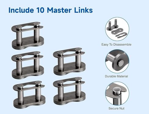 سلسلة دوارة Belleone 25 بطول 3 أقدام مع 10 وصلات توصيل وكسارة سلسلة، 25 سلسلة قيادة متوافقة مع دراجة صاروخية Razor 50cc MX500 MX650 SX500، مناسبة لسيارات Go Karts/الدراجات الصغيرة/الدراجات الترابية/الدراجات البخارية/ATV in Kuwait