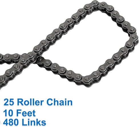 سلسلة دوارة Belleone 25 بطول 3 أقدام مع 10 وصلات توصيل وكسارة سلسلة، 25 سلسلة قيادة متوافقة مع دراجة صاروخية Razor 50cc MX500 MX650 SX500، مناسبة لسيارات Go Karts/الدراجات الصغيرة/الدراجات الترابية/الدراجات البخارية/ATV in Kuwait