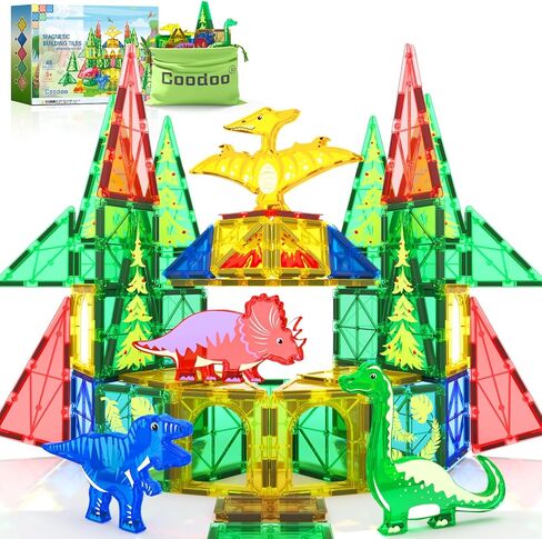 Kids Games Magnetic Tiles with 2 Cranes Construction Toys Set Sensory Toys for Boys Girls Ages 3-6 5-7 8-13, Gifts for 3+ Year Old Boys Girls Toddler Outdoor Kids Toys with Car in Saudi Arabia