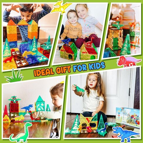 Kids Games Magnetic Tiles with 2 Cranes Construction Toys Set Sensory Toys for Boys Girls Ages 3-6 5-7 8-13, Gifts for 3+ Year Old Boys Girls Toddler Outdoor Kids Toys with Car in Saudi Arabia