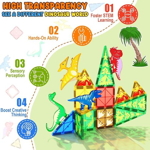 Kids Games Magnetic Tiles with 2 Cranes Construction Toys Set Sensory Toys for Boys Girls Ages 3-6 5-7 8-13, Gifts for 3+ Year Old Boys Girls Toddler Outdoor Kids Toys with Car in Saudi Arabia