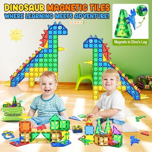 Kids Games Magnetic Tiles with 2 Cranes Construction Toys Set Sensory Toys for Boys Girls Ages 3-6 5-7 8-13, Gifts for 3+ Year Old Boys Girls Toddler Outdoor Kids Toys with Car in Saudi Arabia