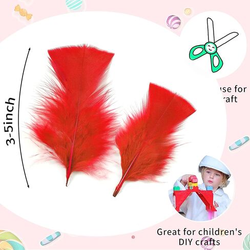 Soarer Colorful Craft Turkey Feathers - 300pcs 3-5inch Colored Feathers for Kindergarten DIY Crafts,Wedding Home Party Decorations,Dream Catcher Supplies(Turkey Colorful) in Saudi Arabia