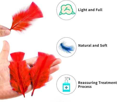 Soarer Colorful Craft Turkey Feathers - 300pcs 3-5inch Colored Feathers for Kindergarten DIY Crafts,Wedding Home Party Decorations,Dream Catcher Supplies(Turkey Colorful) in Saudi Arabia
