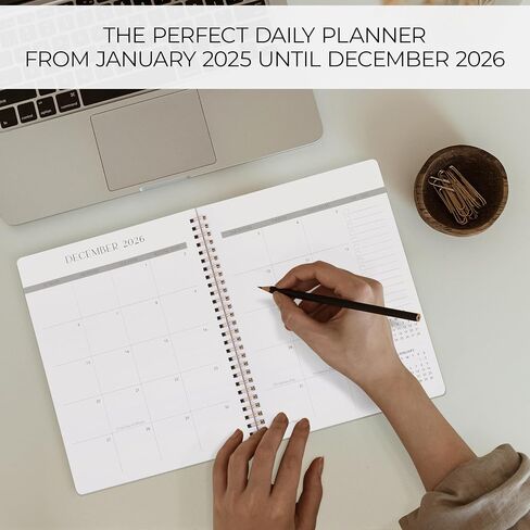 Beautiful 2025-2026 Monthly Planner and Calendar Book - To Do List Notebook That Easily Organizes Your Tasks to Boost Productivity - Runs From January 2025 Until December 2026 in Kuwait