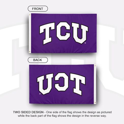 لافتات علم جامعة تكساس المسيحية لصبار الصحراء والضفادع ذات القرون TCU، أعلام 100% بوليستر للاستخدام الداخلي والخارجي مقاس 3 × 5 أقدام (نمط Z) in Saudi Arabia