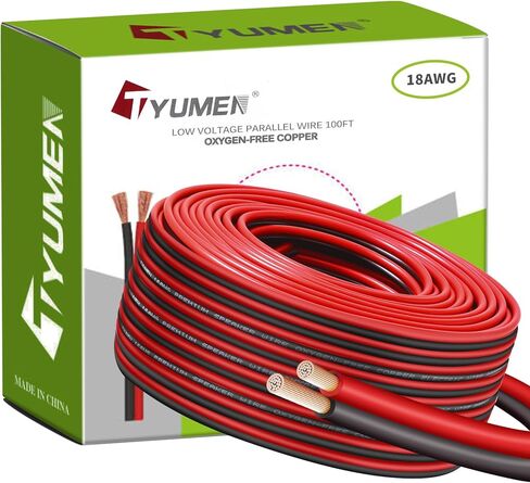 100FT 20/2 Red Black Electrical Wire, Pure Copper Wire 20 Gauge 2pin Wire Low Voltage LED Strips Extension Cord, 20AWG OFC 12V/24V DC Extension Wire for LED Strips Lamp Lighting, Hookup Wire in Saudi Arabia