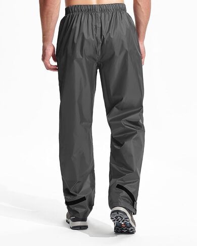 Men's Rain Pants, Waterproof Lightweight Outdoor Trousers for Hiking Fishing Windproof Rain Over Pants Brown in Saudi Arabia