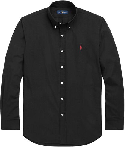Polo Ralph Lauren Mens Solid Poplin Sport Shirt (M, NewportNavy) in Saudi Arabia