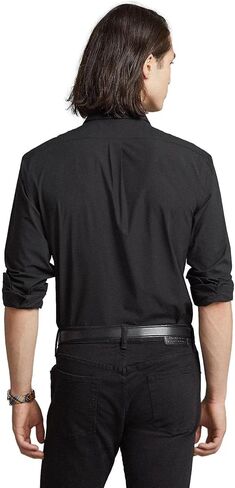 Polo Ralph Lauren Mens Solid Poplin Sport Shirt (M, NewportNavy) in Saudi Arabia
