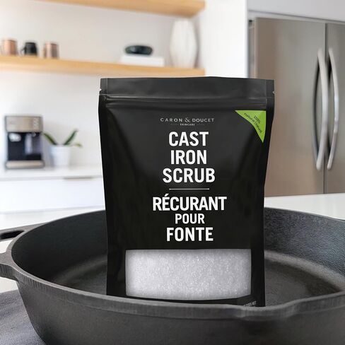 Caron Doucet - Cast Iron Cleaning Bundle - Cast Iron Soap & Cast Iron Scrub - 100% Plant Based Formulation - Removes Rust, Food Debris and Baked on Food While Seasoning The Cast Iron. in Saudi Arabia