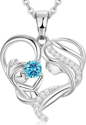 Meeshi Mothers Day Gifts, Mother and Daughter Son Heart Necklace for Women, Mom Birthstone Necklace for Mother, Gifts for Birthday Grandma Mothers Day Gifts for Pregnant Mom Wife Daughter New Step Mom in Kuwait