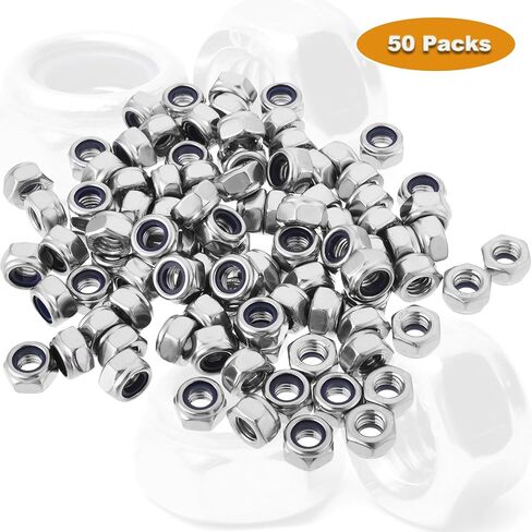 120PCS M3 Locknuts Metric Nylon Inserted Hex Lock Nuts Self-Lock Nylon Insert M3x0.5mm 304 Stainless Steel Self Locking 5.5mm Hex Nut Driver Tiny Nut for RC Bike Pedals 3D Printer in Saudi Arabia